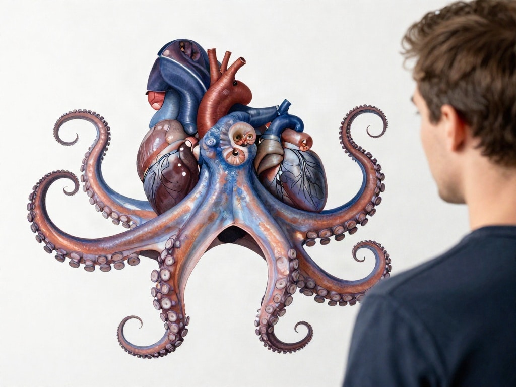 Oktopus drei Herzen