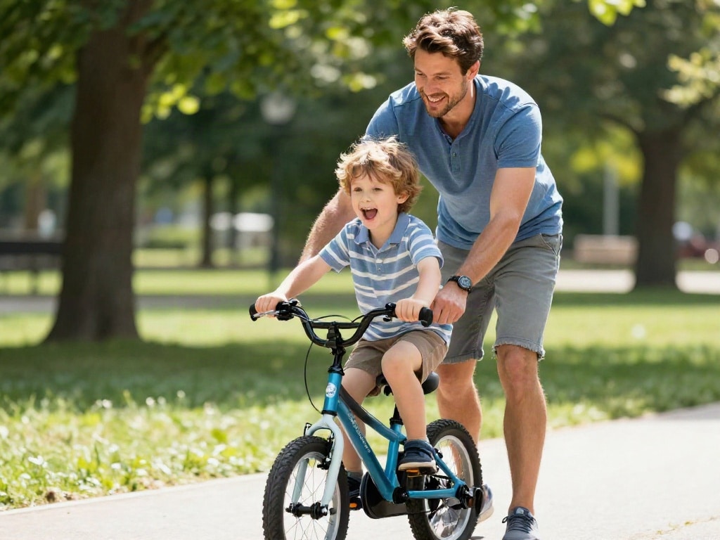 Kind Fahrrad fahren lernen