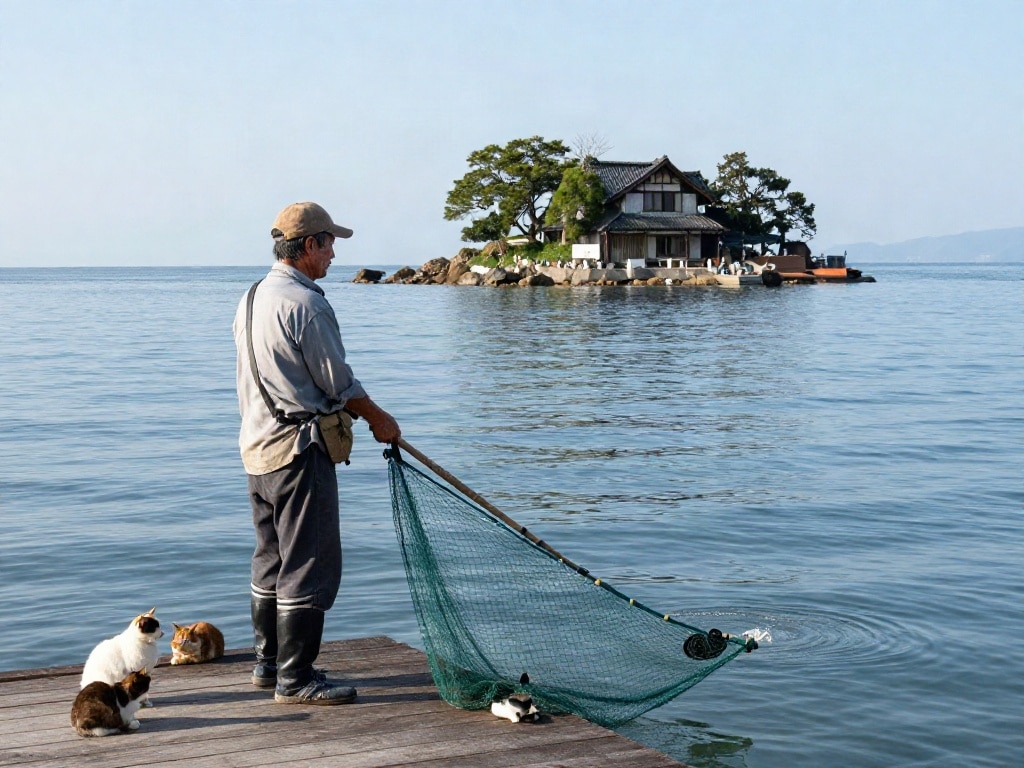 Insel mit Katzen
