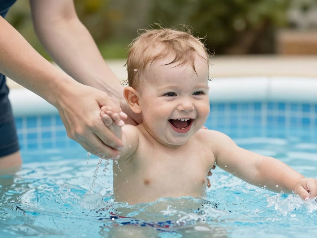 Kind schwimmen lernen