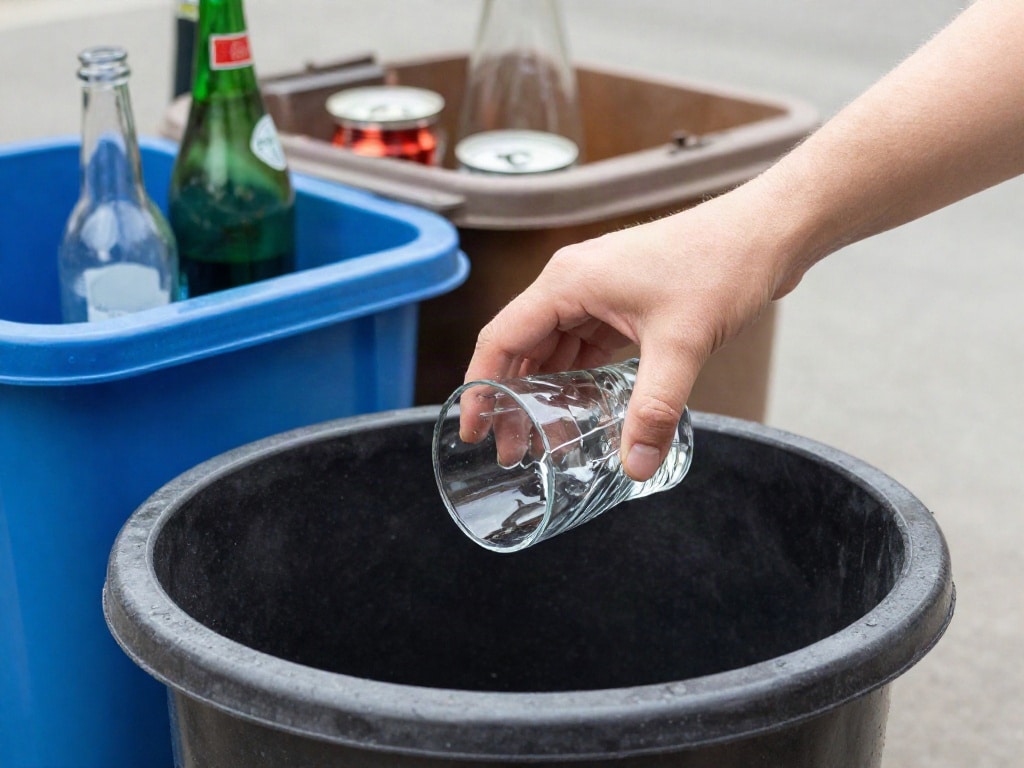 zerbrochenes Trinkglas entsorgen