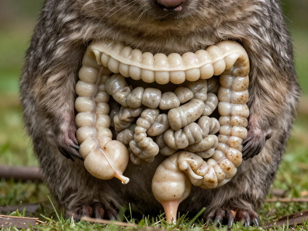 Wombat würfelförmiger Kot